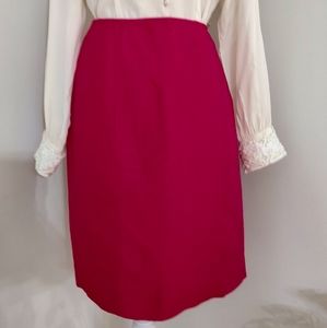 Vintage red wool pencil skirt